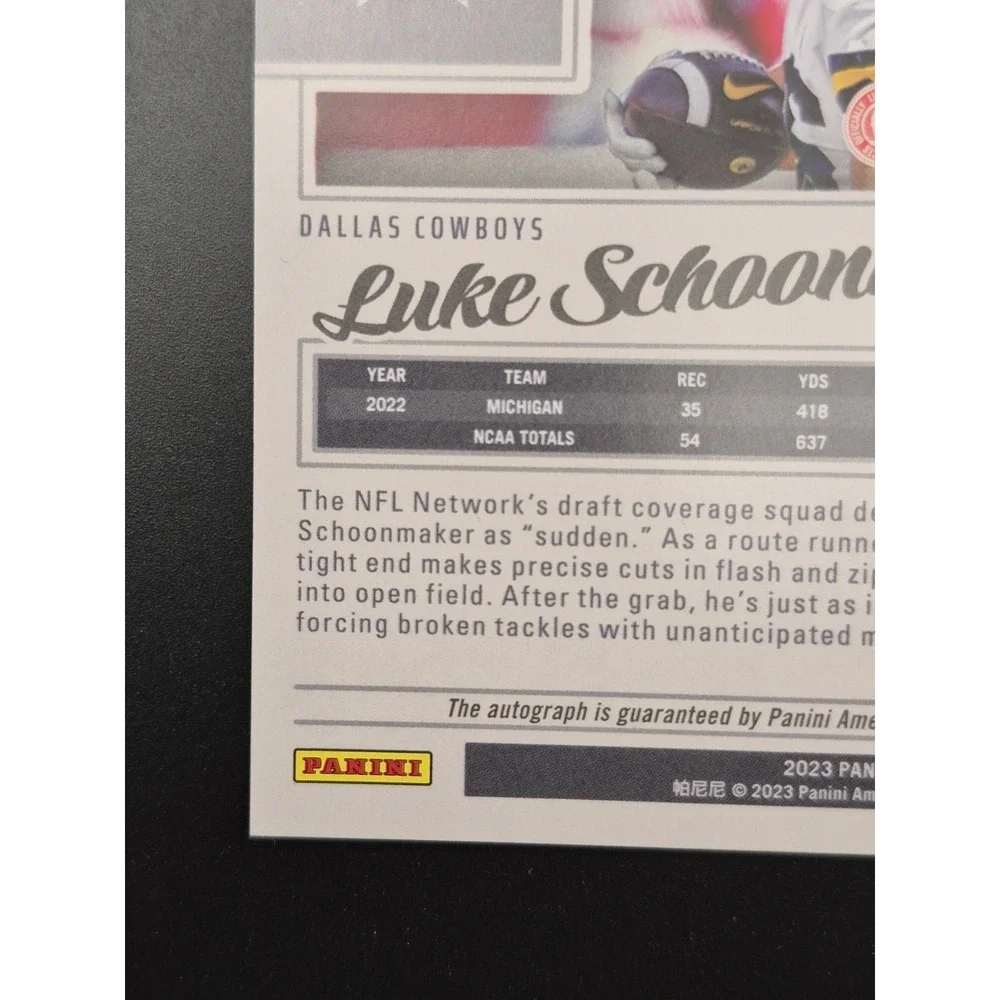 2023 Panini Luminance Luke Schoonmaker #135 Rookie‎ Autograph /350 (RC) Cowboys
